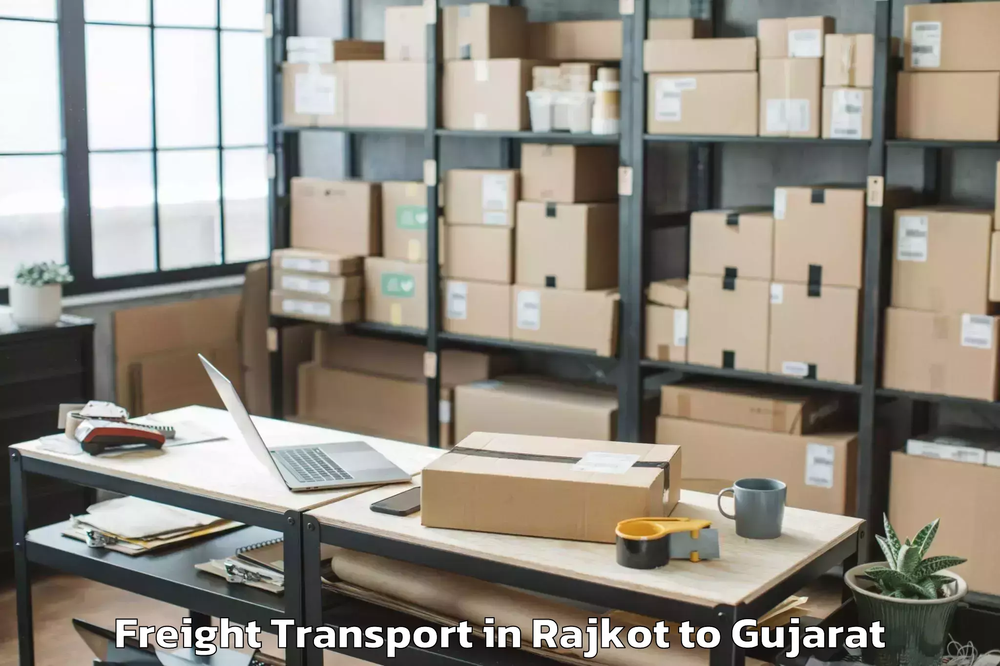 Trusted Rajkot to Gujarat University Of Transpla Freight Transport